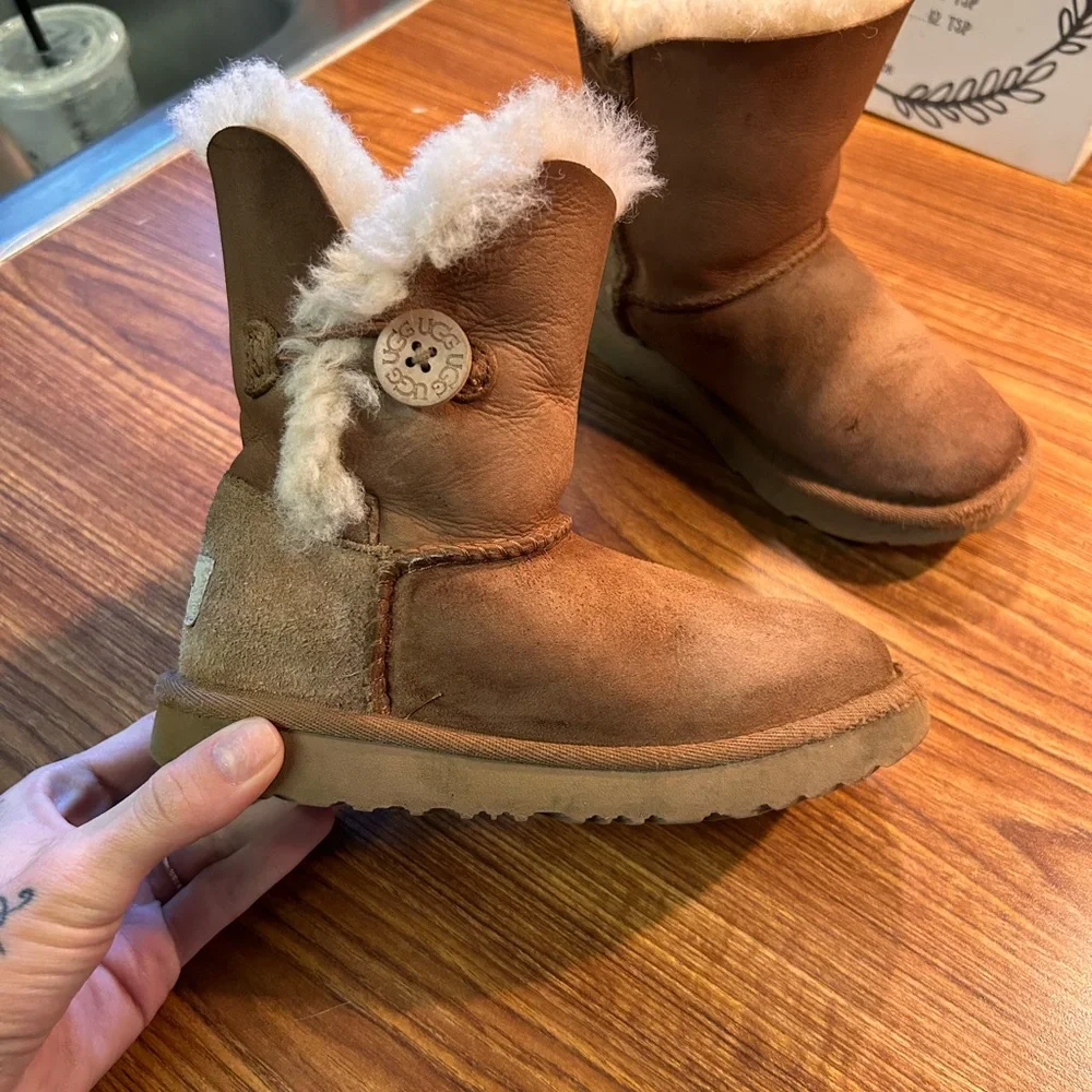 UGG Toddler Chestnut Shearling Button Booties